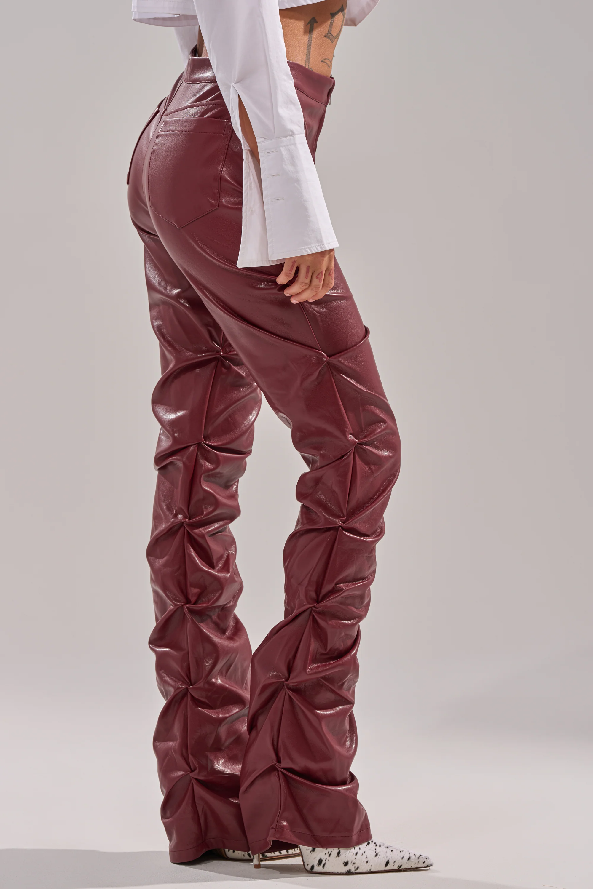 DOWN AND DIRTY FAUX LEATHER PANT - Image 4