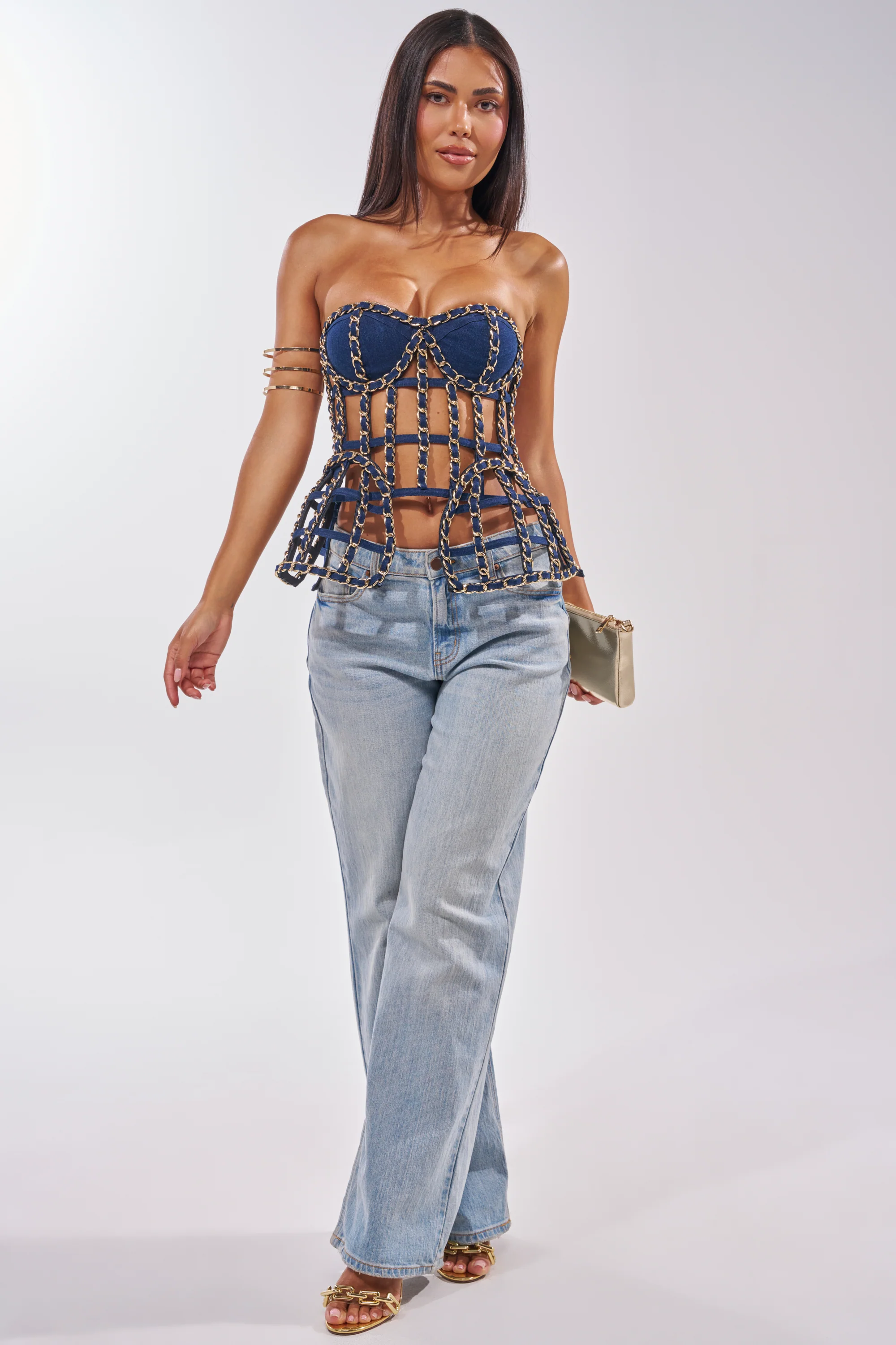 DOWN SOUTH CHAIN DETAIL BUSTIER TOP - Image 7