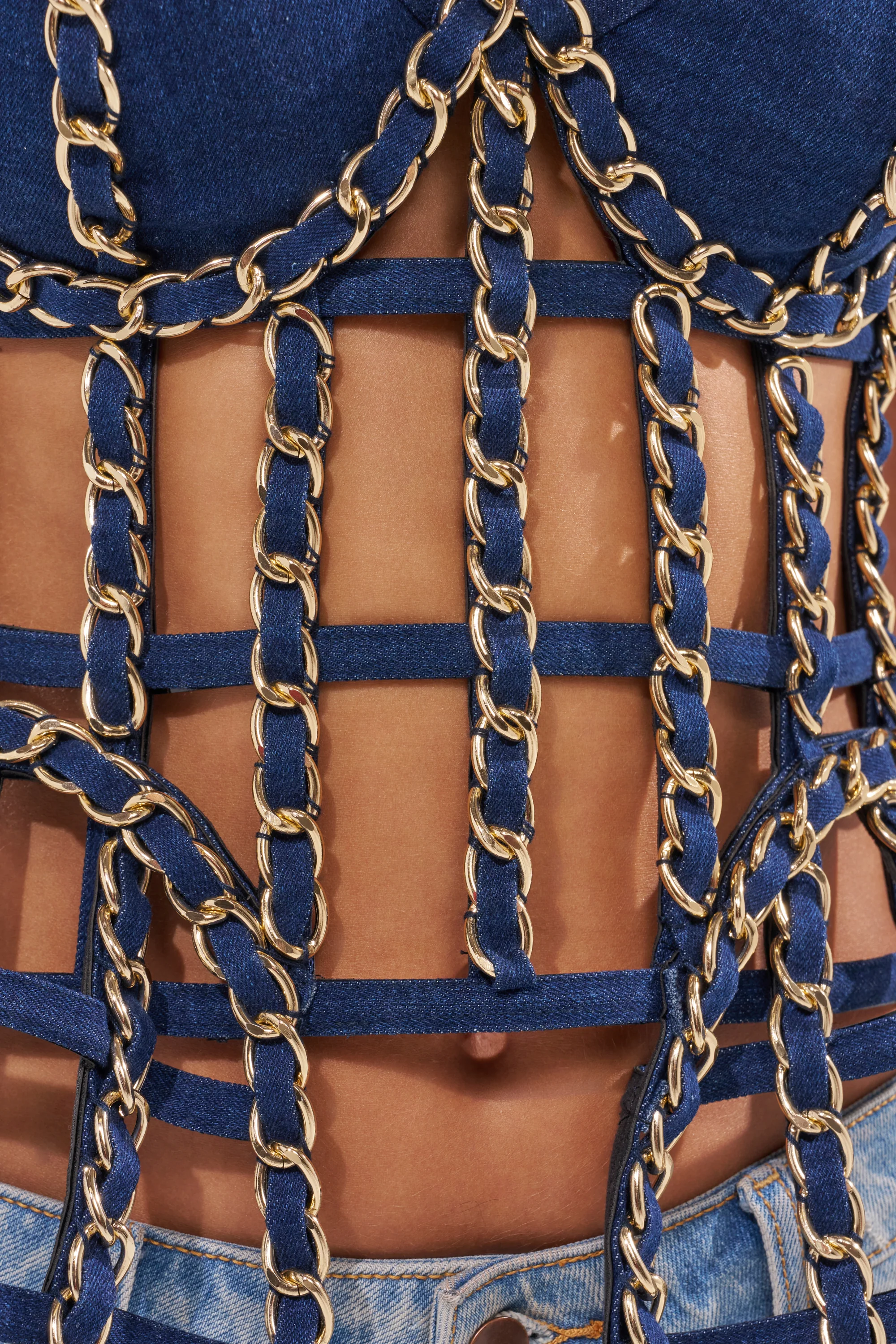 DOWN SOUTH CHAIN DETAIL BUSTIER TOP - Image 9