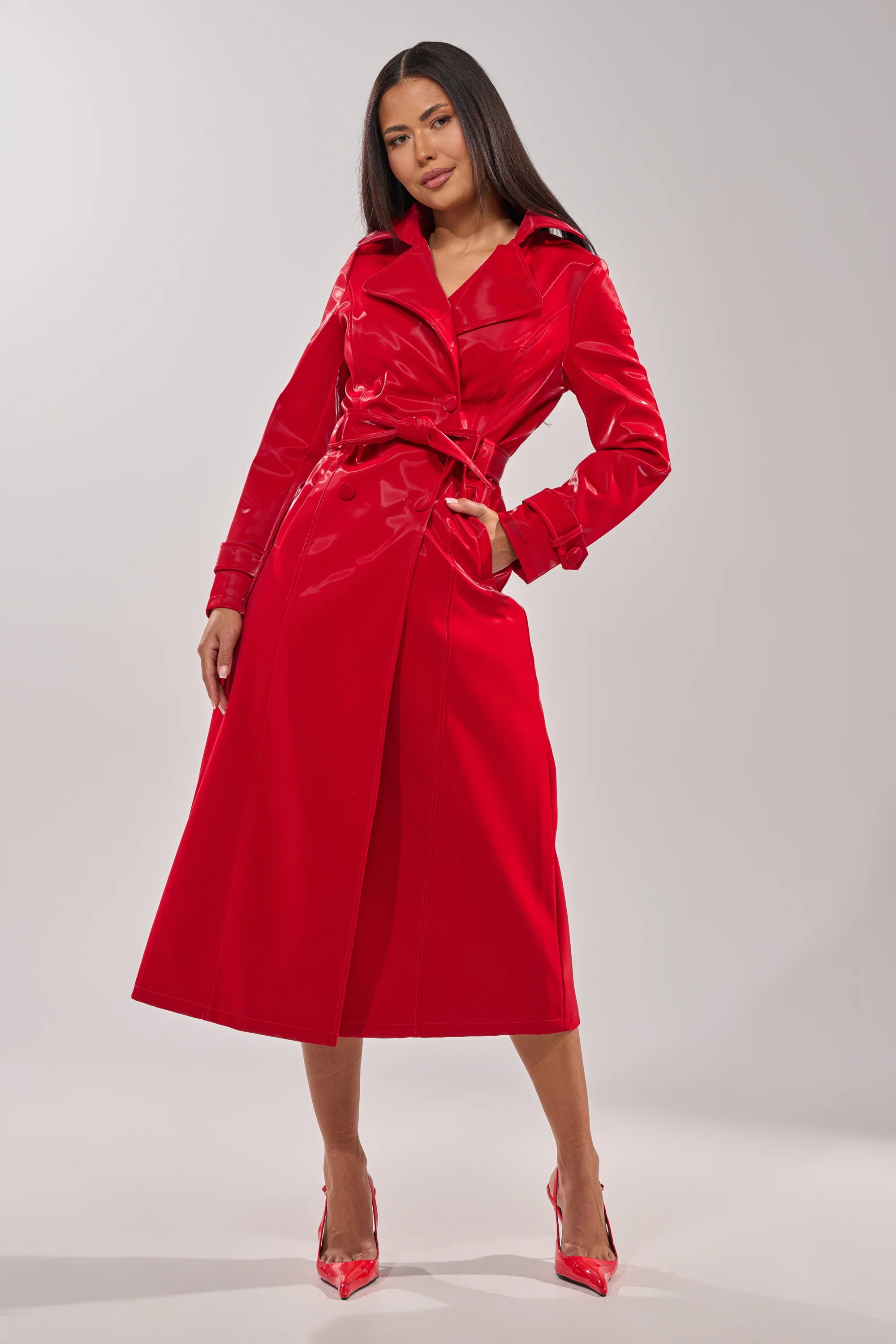 DOZEN ROSES LIQUID VELVET TRENCH - Image 10