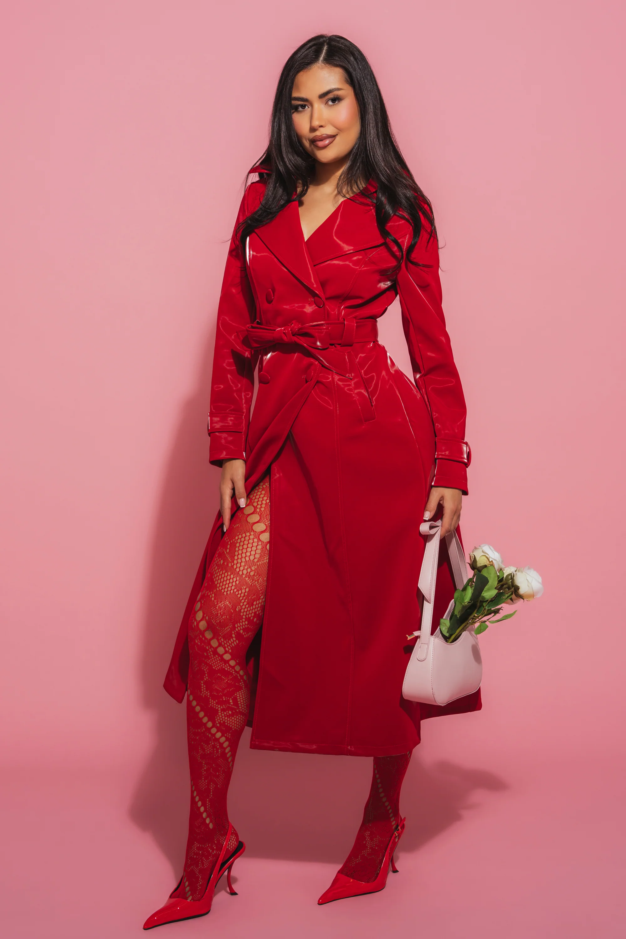 DOZEN ROSES LIQUID VELVET TRENCH - Image 3