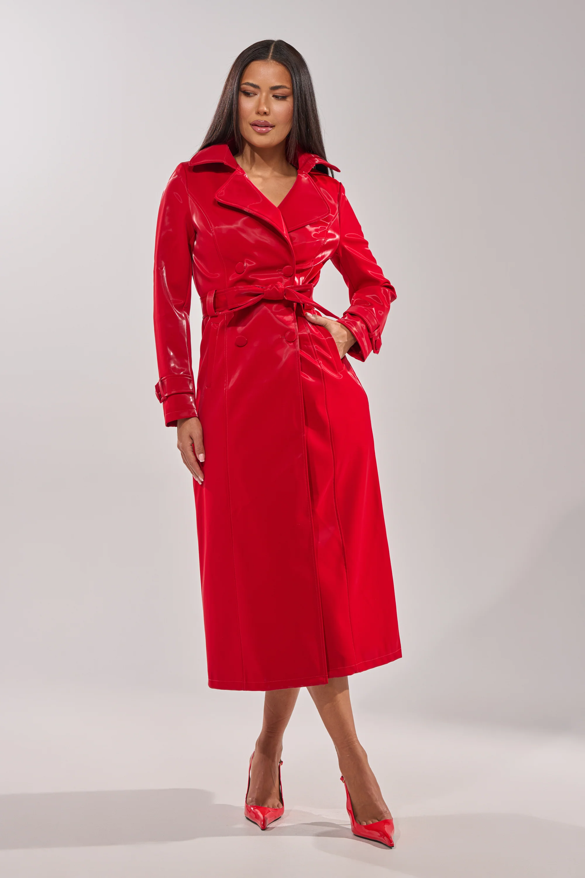 DOZEN ROSES LIQUID VELVET TRENCH - Image 6