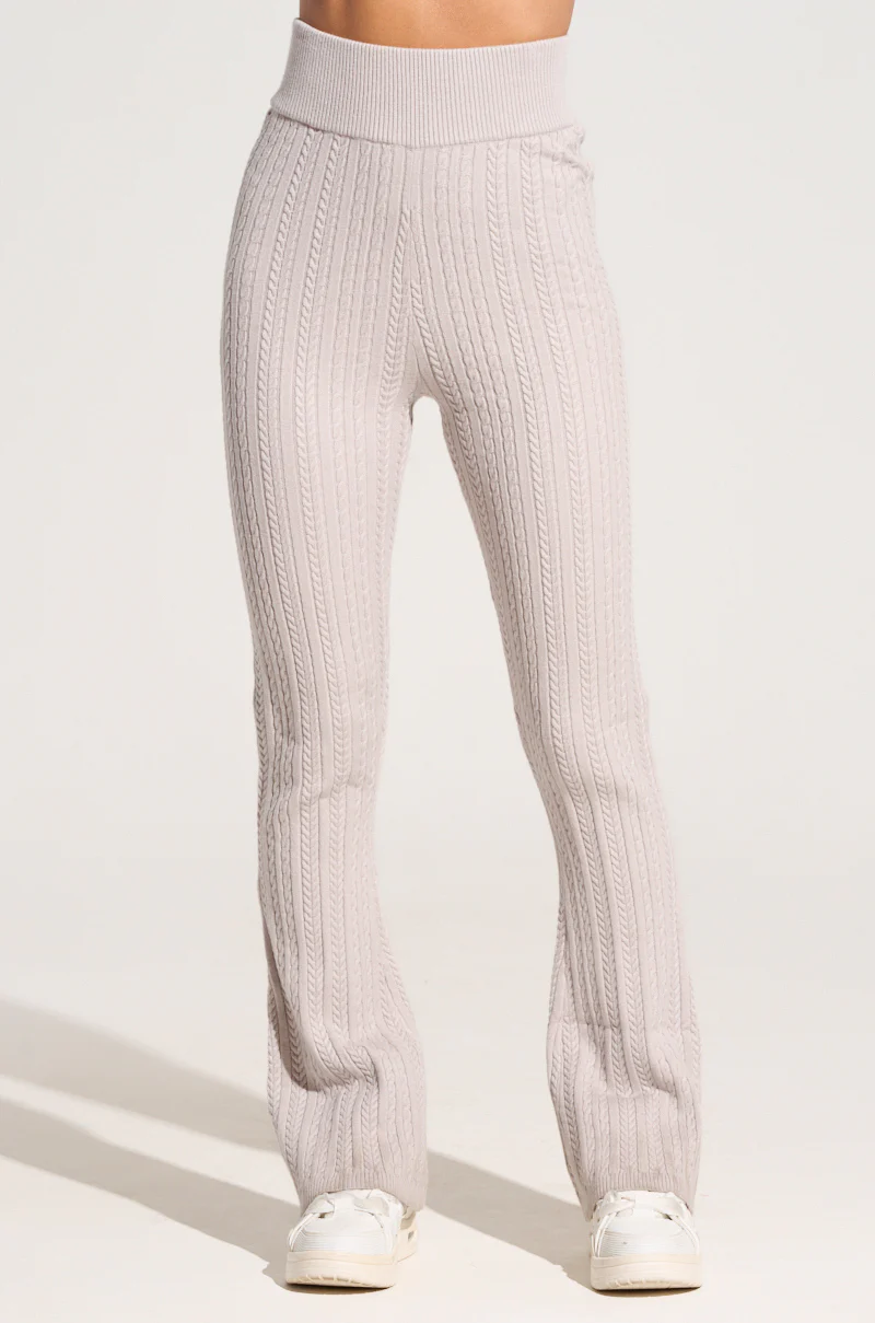 DREAM GIRL FLARE KNIT PANT IN GREY - Image 2