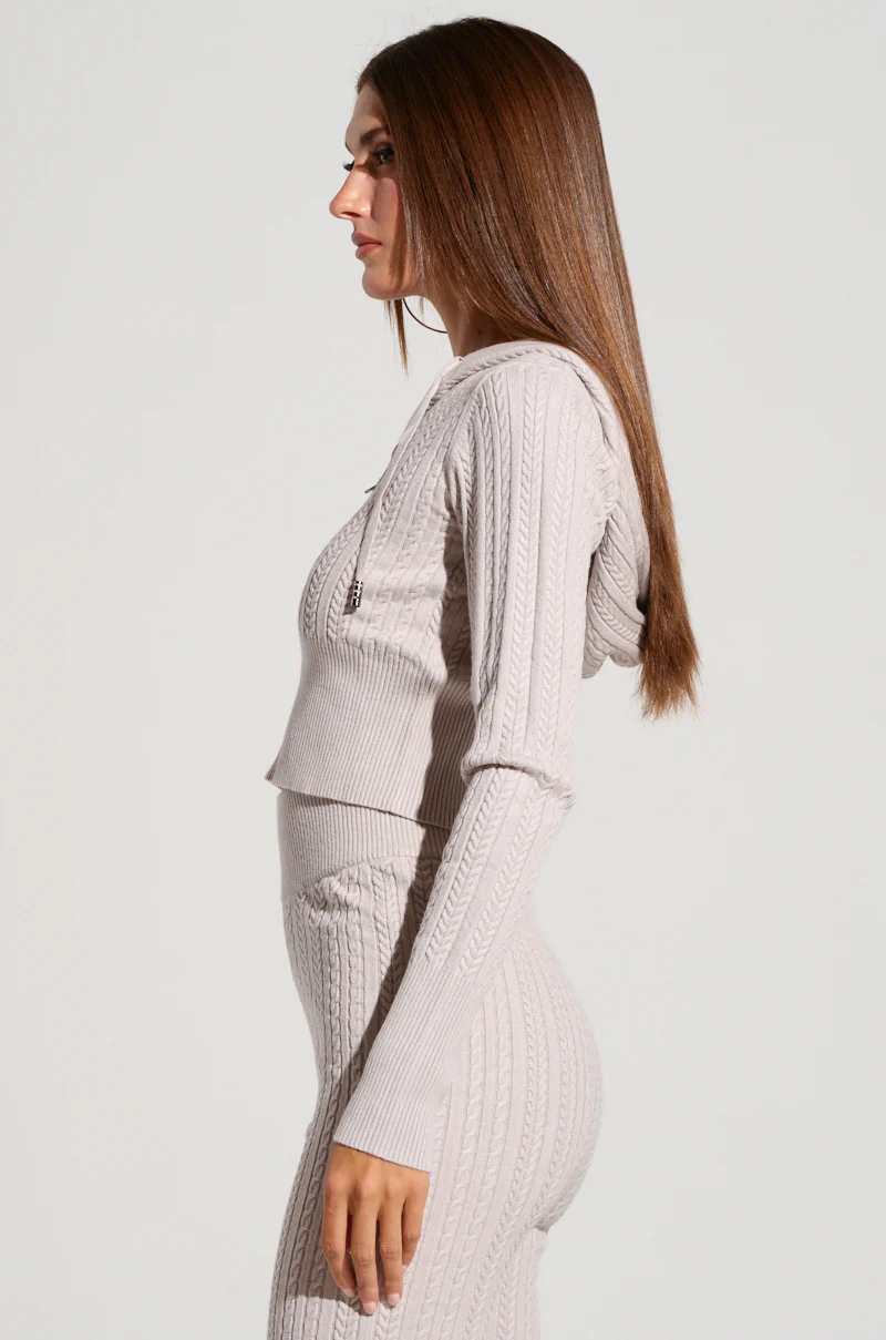 DREAM GIRL KNIT ZIP UP IN GREY - Image 4