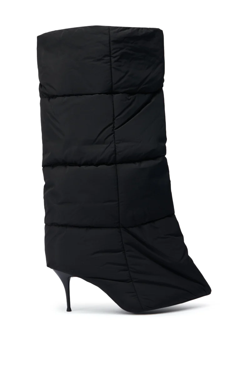 DREAMSICLE BLACK PUFFER STILETTO BOOT - Image 4
