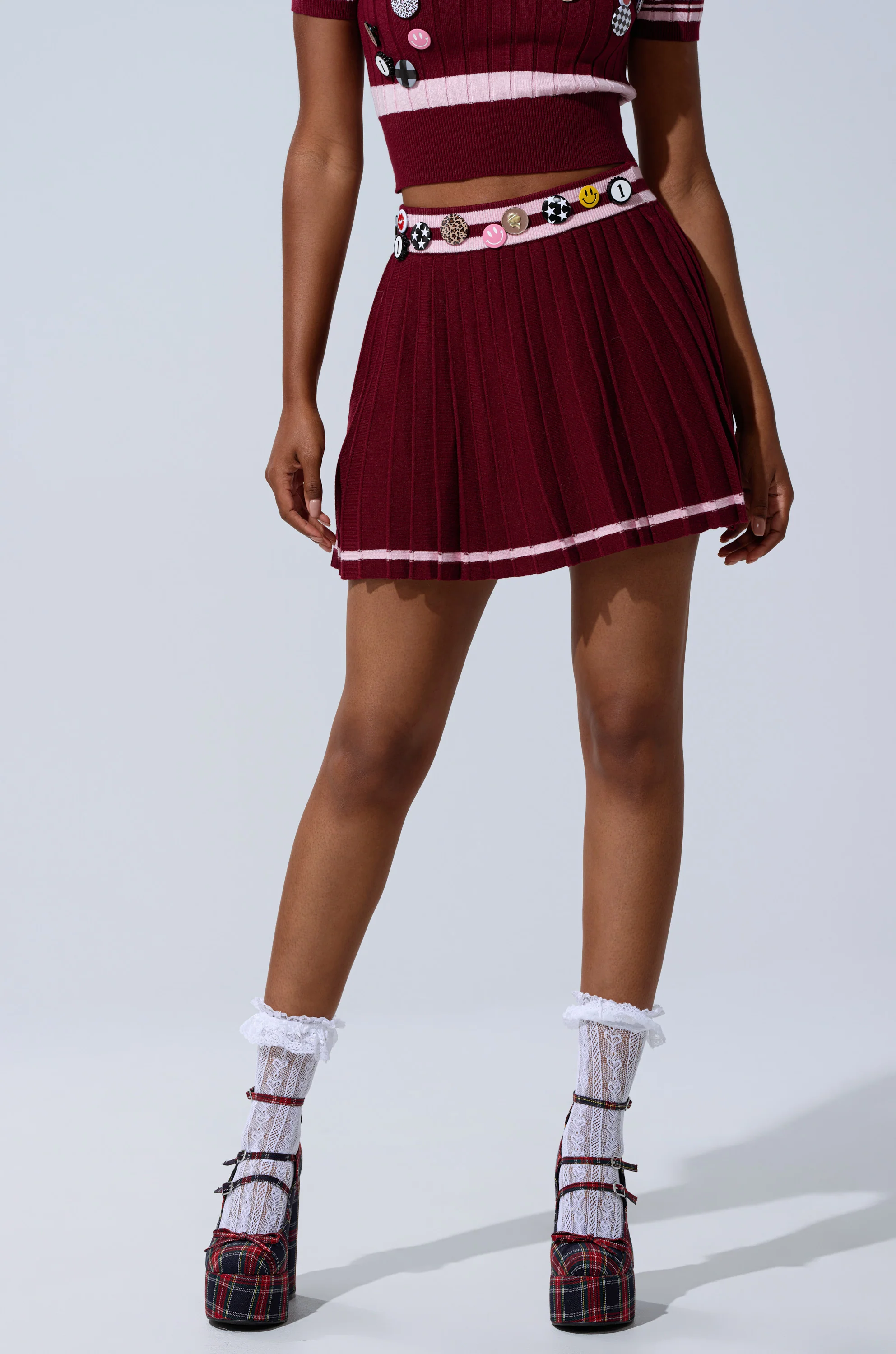 DREKE KNIT PLEATED MINI SKIRT - Image 2