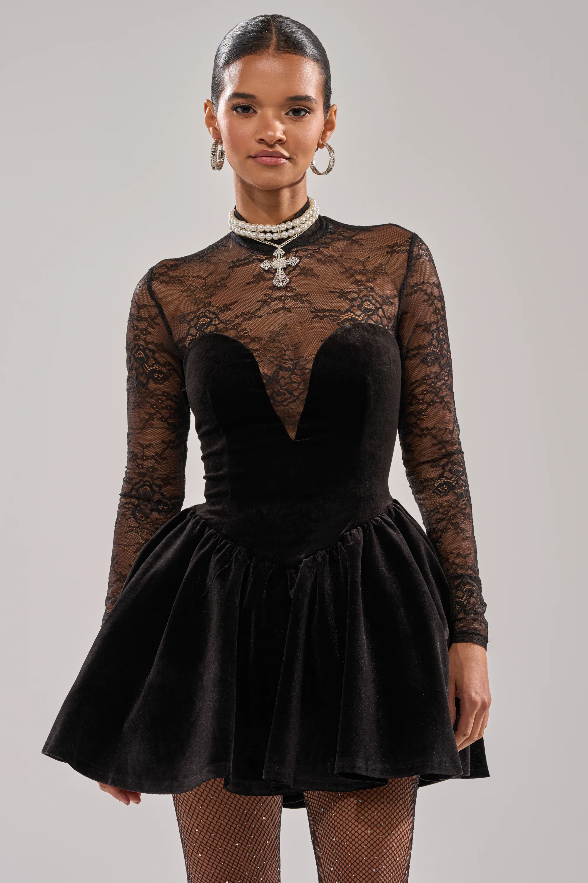 DRESSED TO IMPRESS LACE MINI DRESS - Image 3