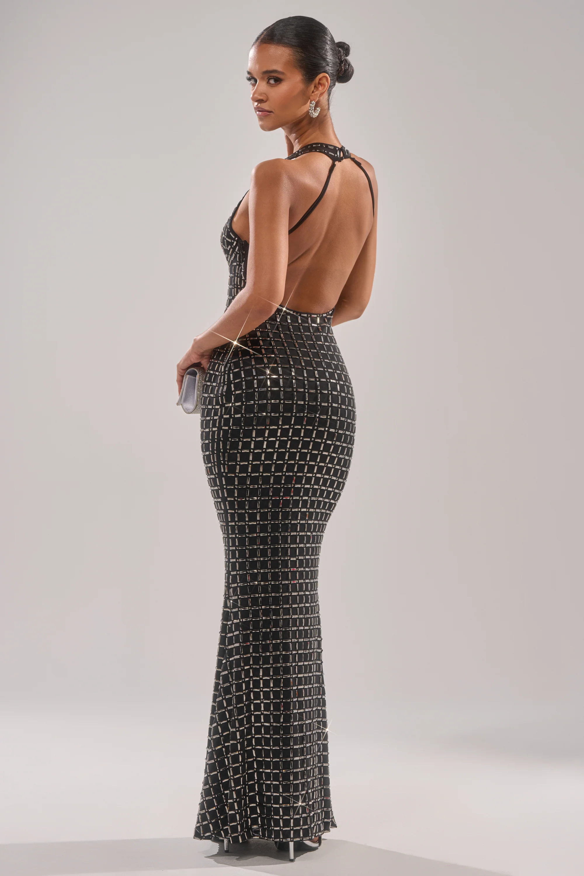 DRESSED UP WITH NOWHERE TO GO RHINESTONE MAXI DRESS - Image 3