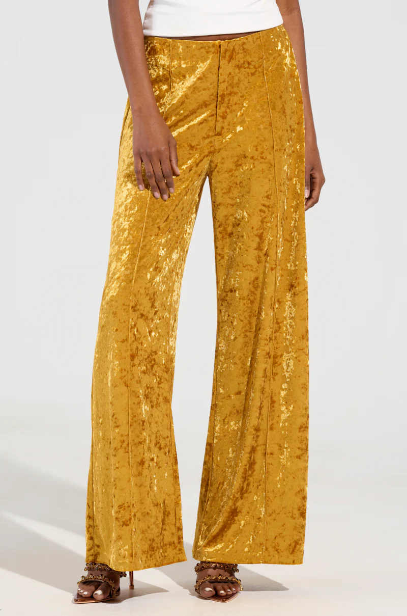 DRIPPING IN GOLD CRUSHED VELVET TROUSER - Image 2