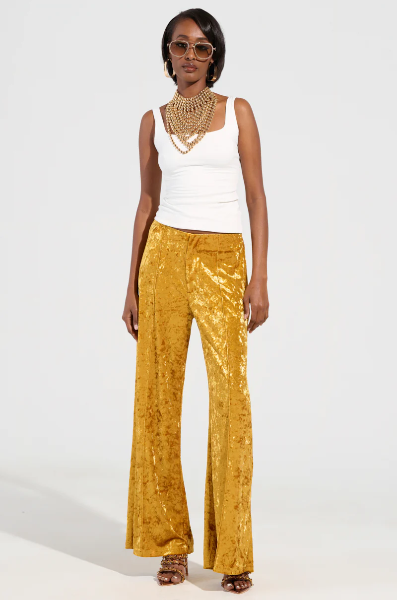 DRIPPING IN GOLD CRUSHED VELVET TROUSER - Image 6