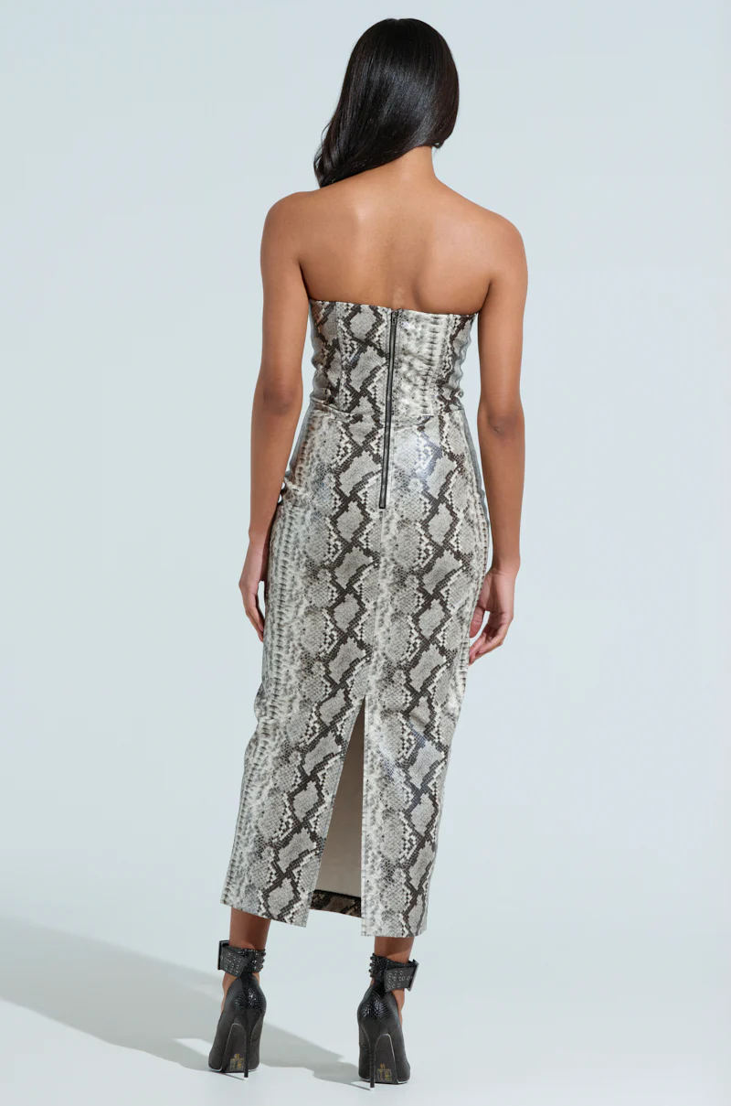 DROP IT LOW SNAKE MIDI DRESS - Image 6