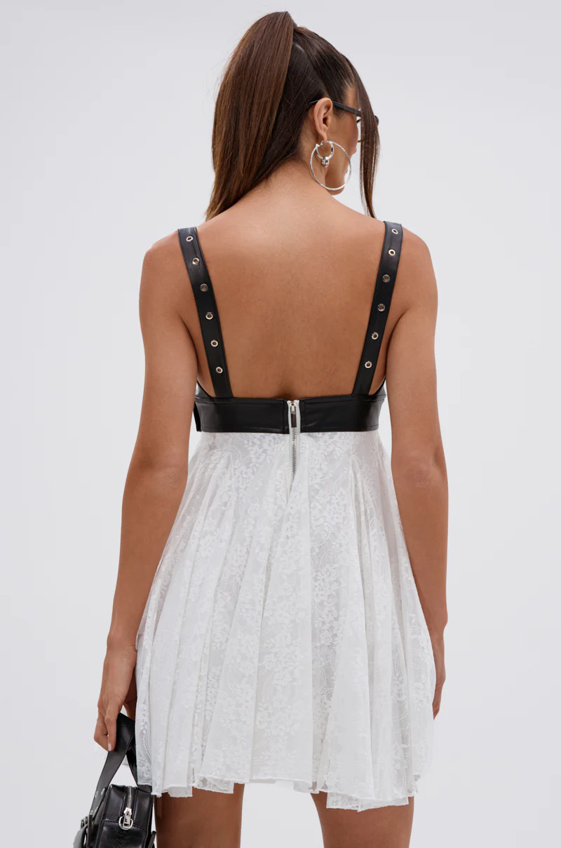 EDGY WITH A BOW ON TOP MINI DRESS - Image 5