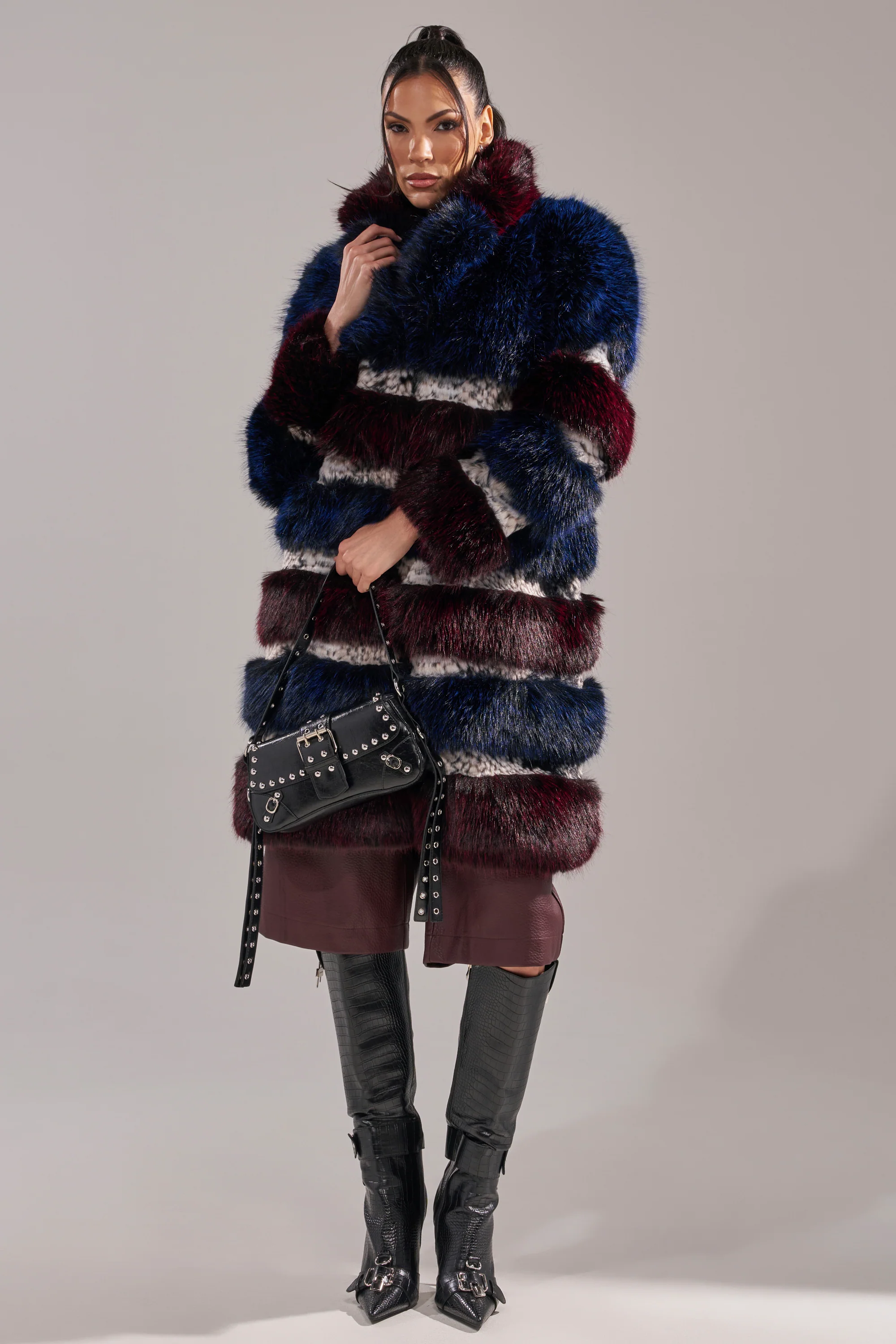 EGO PANELED FAUX FUR COAT - Image 10