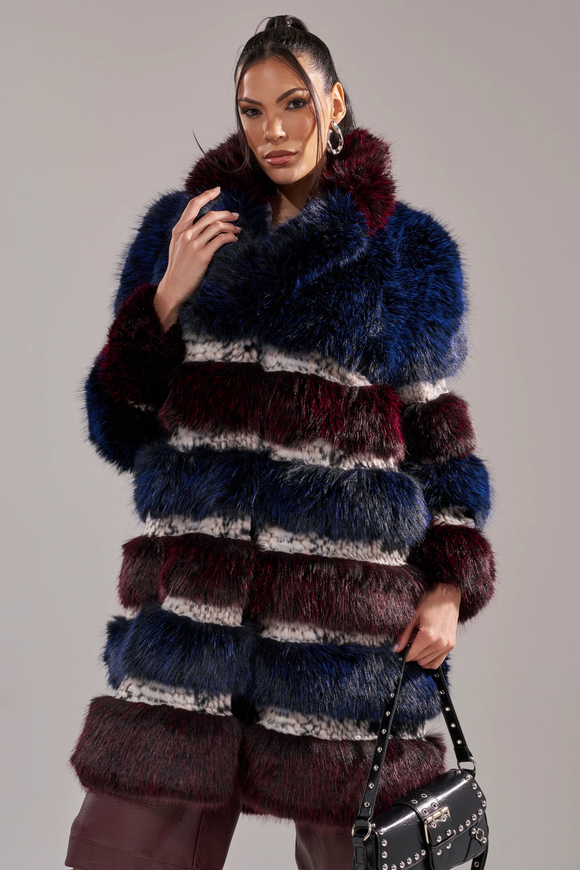 EGO PANELED FAUX FUR COAT - Image 2