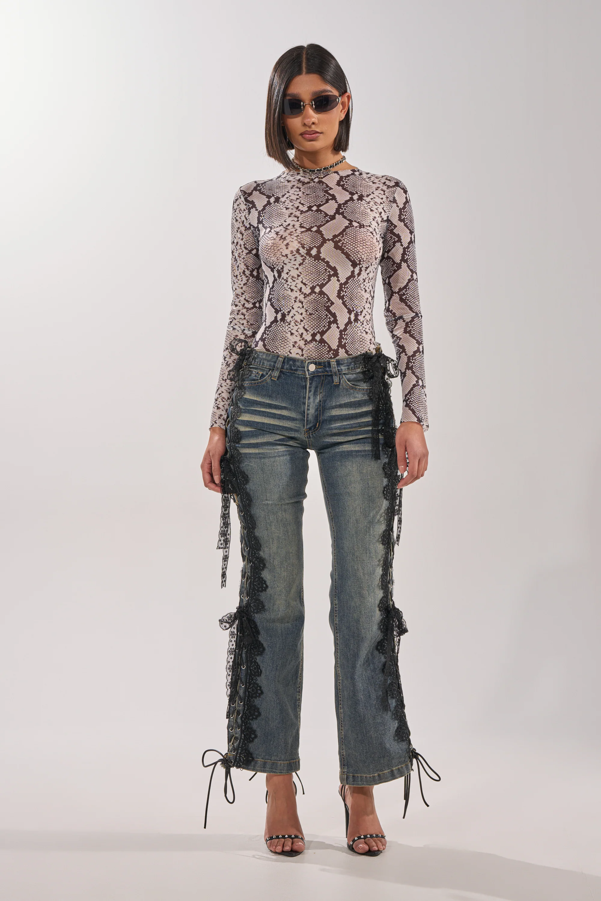 ELIJAH FLARE LACE DENIM - Image 6