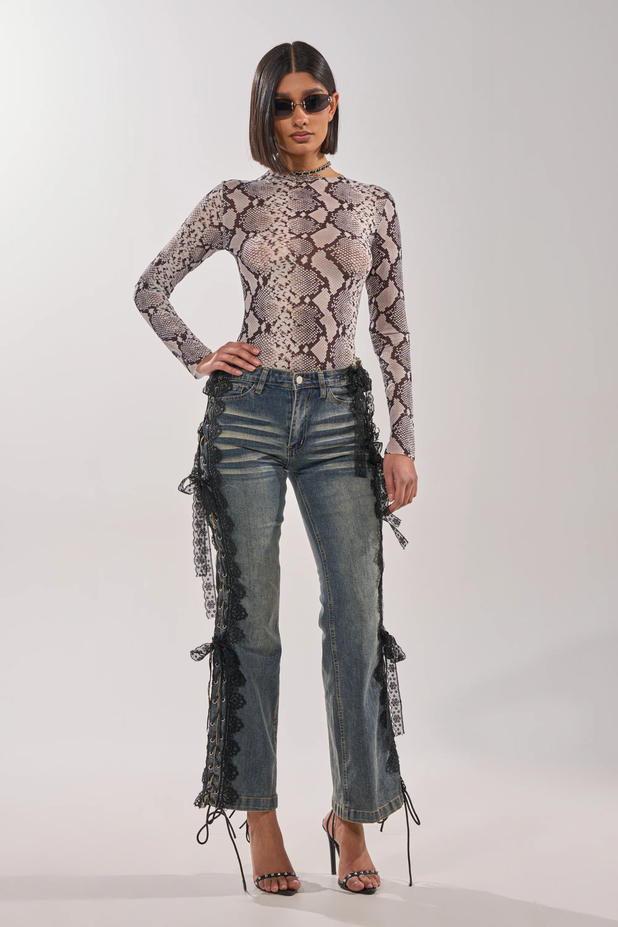 ELIJAH FLARE LACE DENIM - Image 8