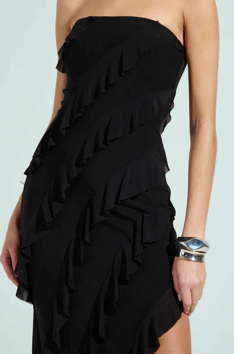 ELLA MESH BLACK TUBE DRESS - Image 7