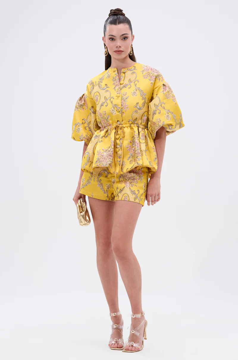 ETHEREAL BROCADE SHORT SLEEVE BLOUSE - Image 6