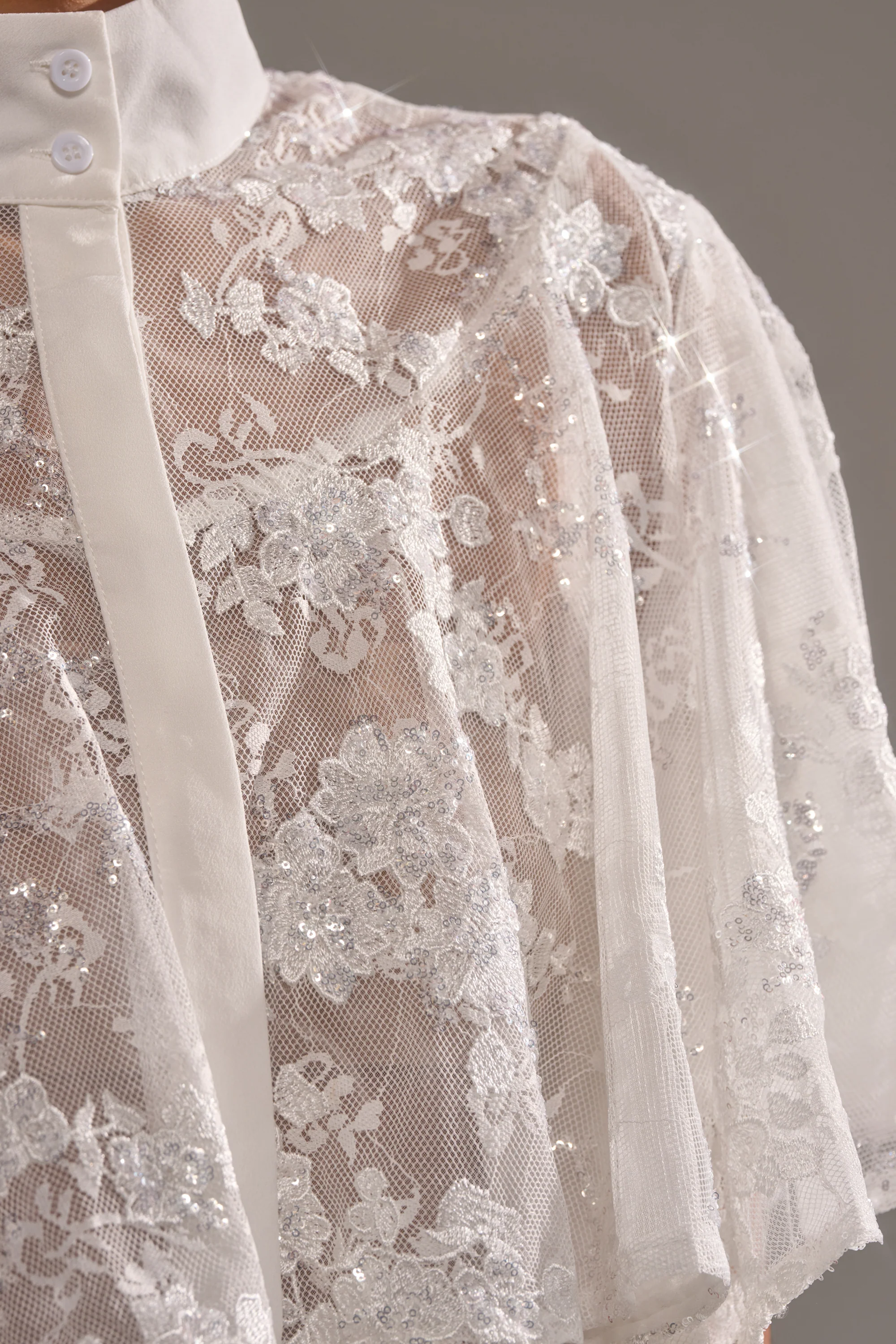 EVA LACE SHORT SLEEVE BUTTON DOWN - Image 8