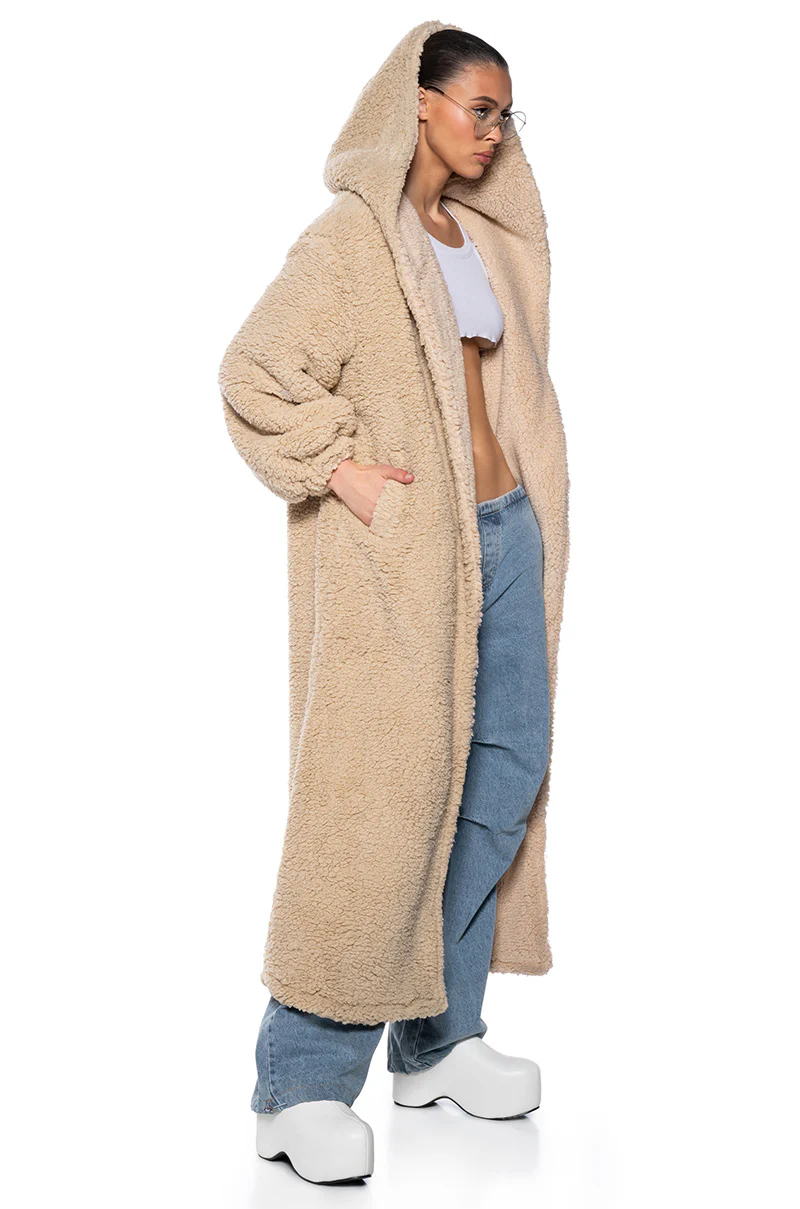 EWE BETTER BELIEVE IT FUZZY SHERPA COAT - Image 2
