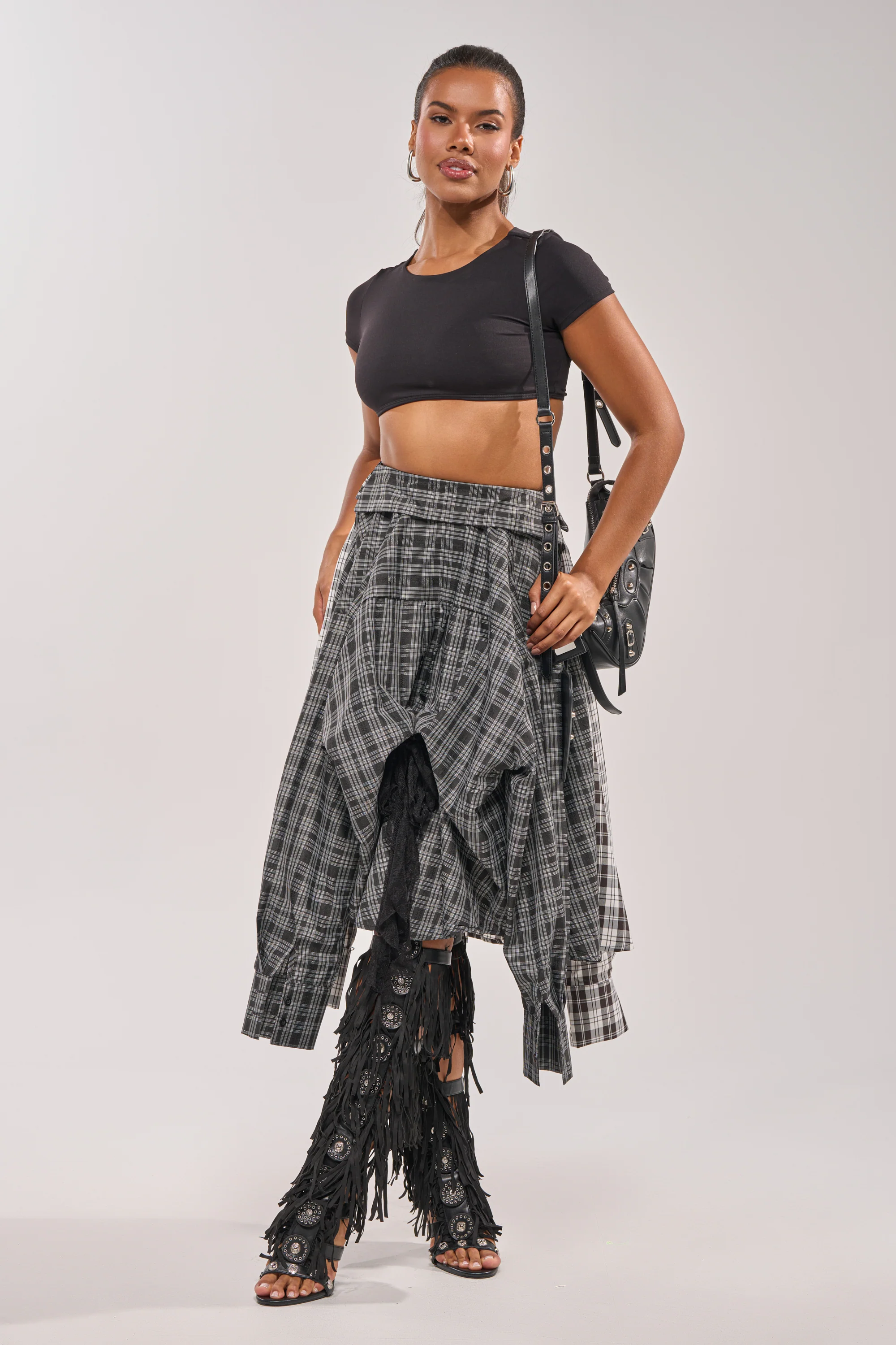 FALL VIBES PLAID MIDI SKIRT - Image 10