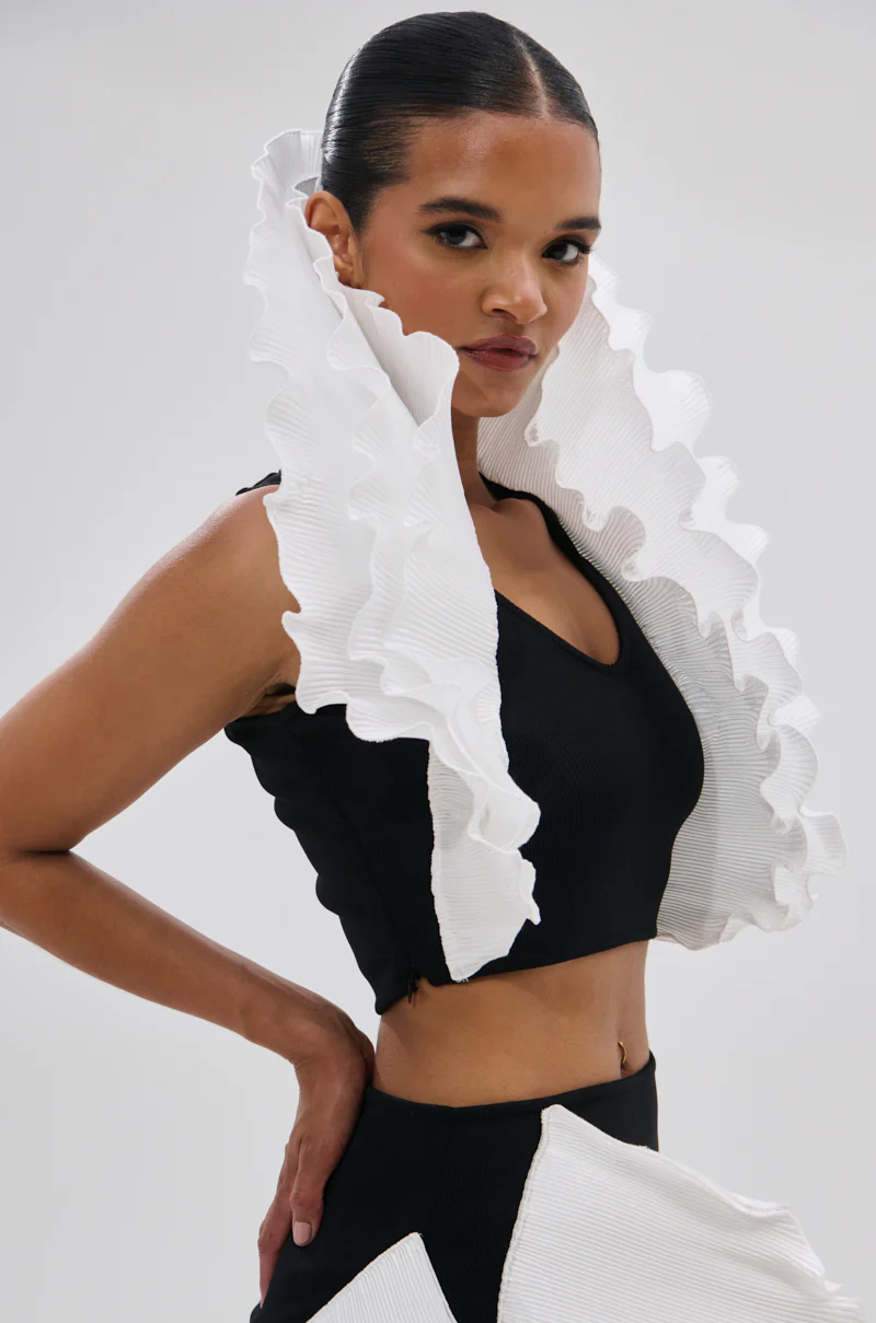 FASHION ICON RUFFLE BANDAGE BLOUSE - Image 3