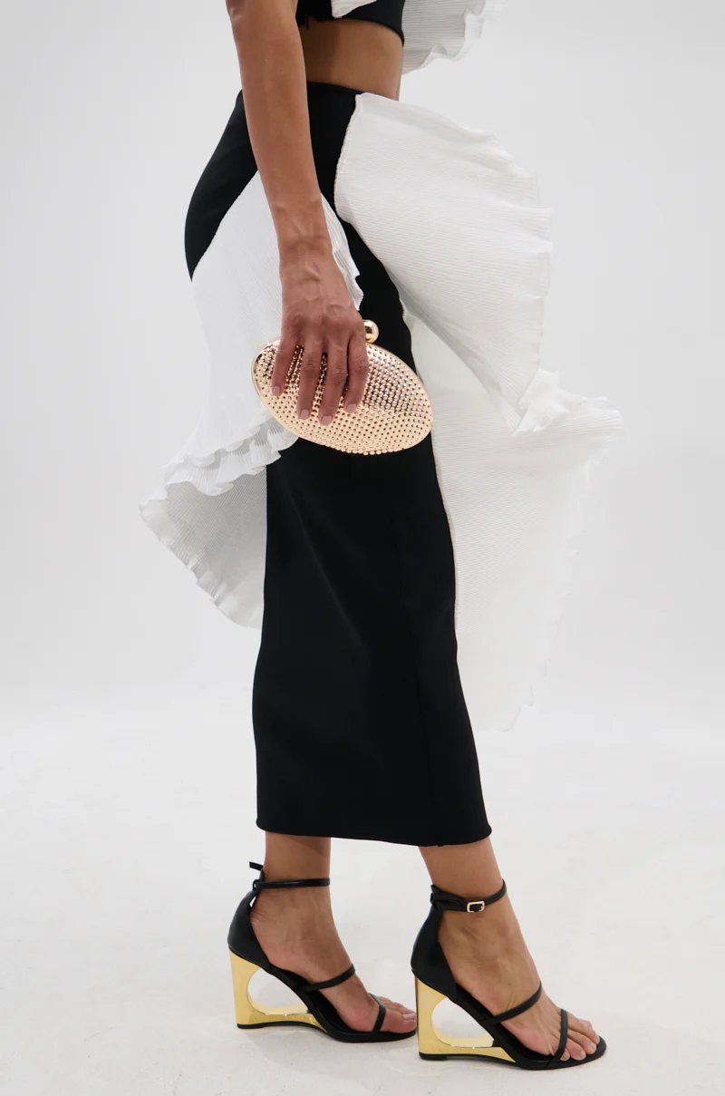 FASHION ICON RUFFLE BANDAGE MAXI SKIRT - Image 4