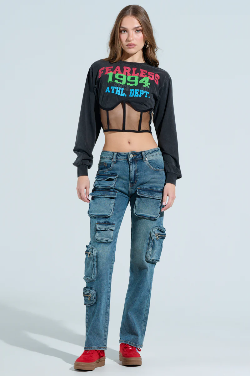 FEARLESS SINCE 1994 CORSETTED SWEATSHIRT - Image 5