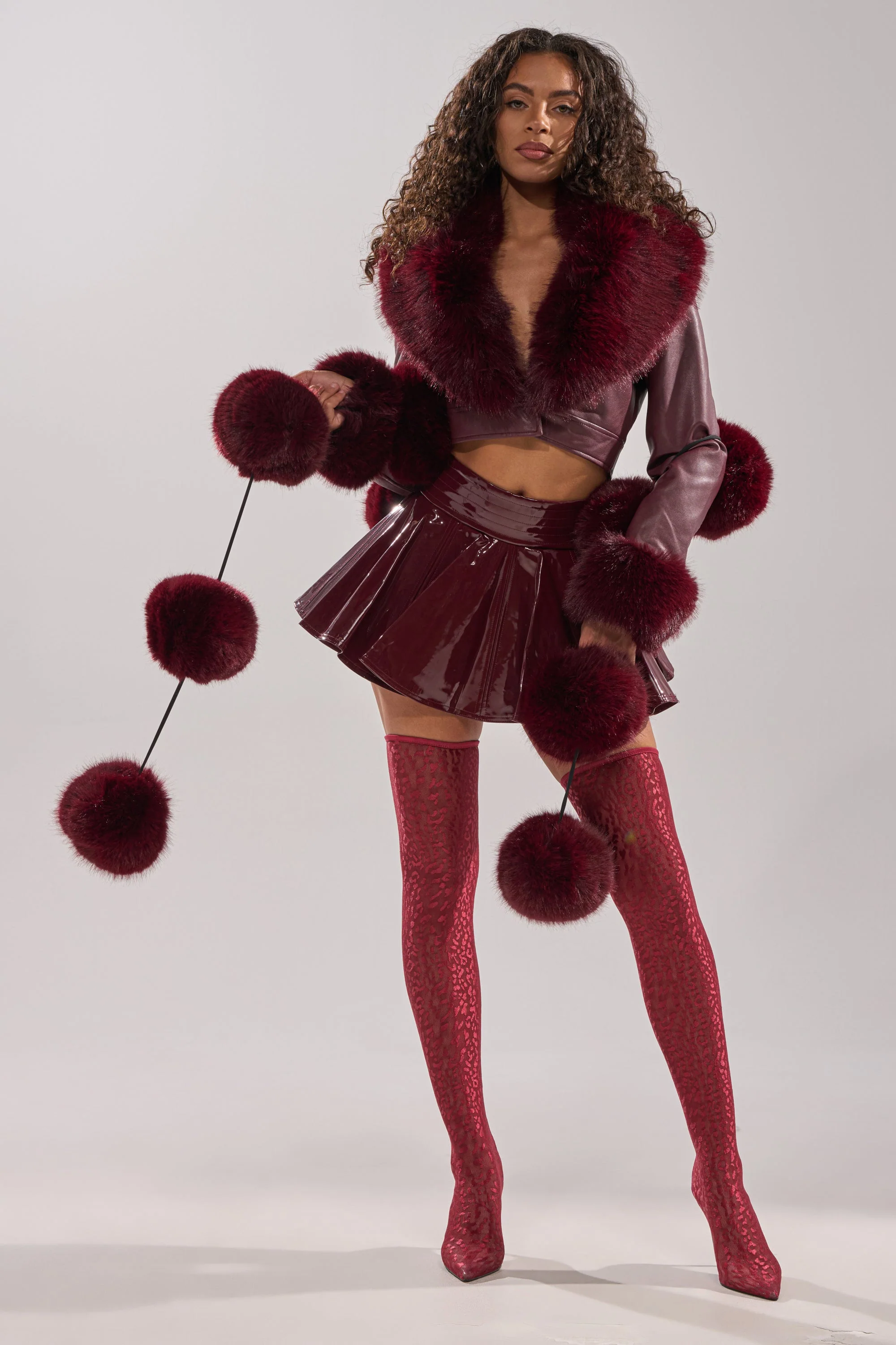 FEELIN BALLSY FAUX FUR SCARF - Image 3