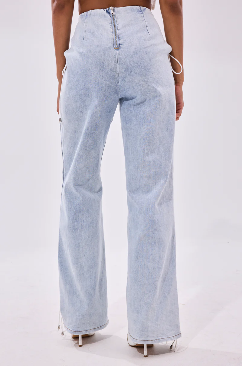 FEELING BLESSED LACE UP DENIM - Image 3