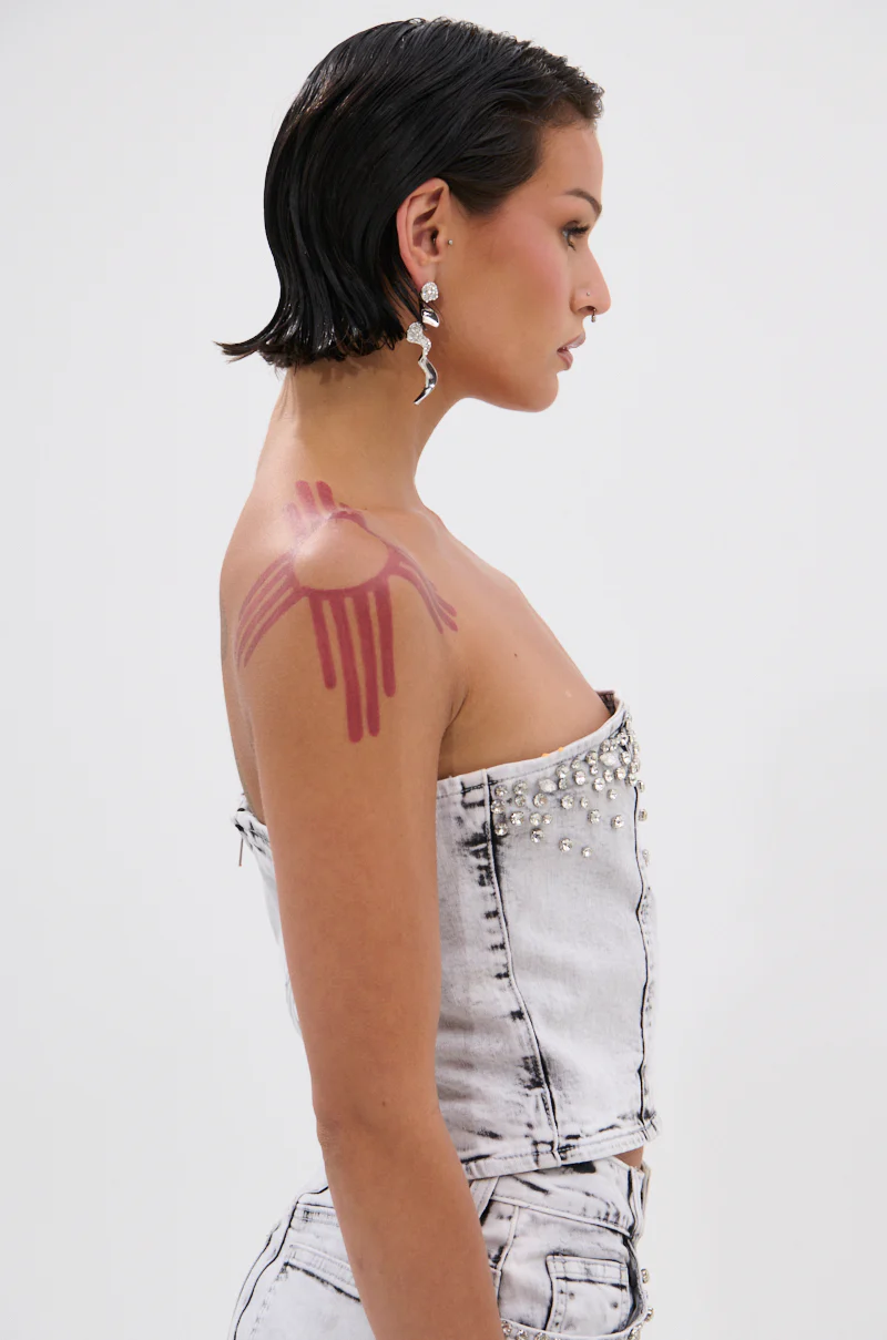 FEELING FREE GREY DENIM CORSET - Image 3