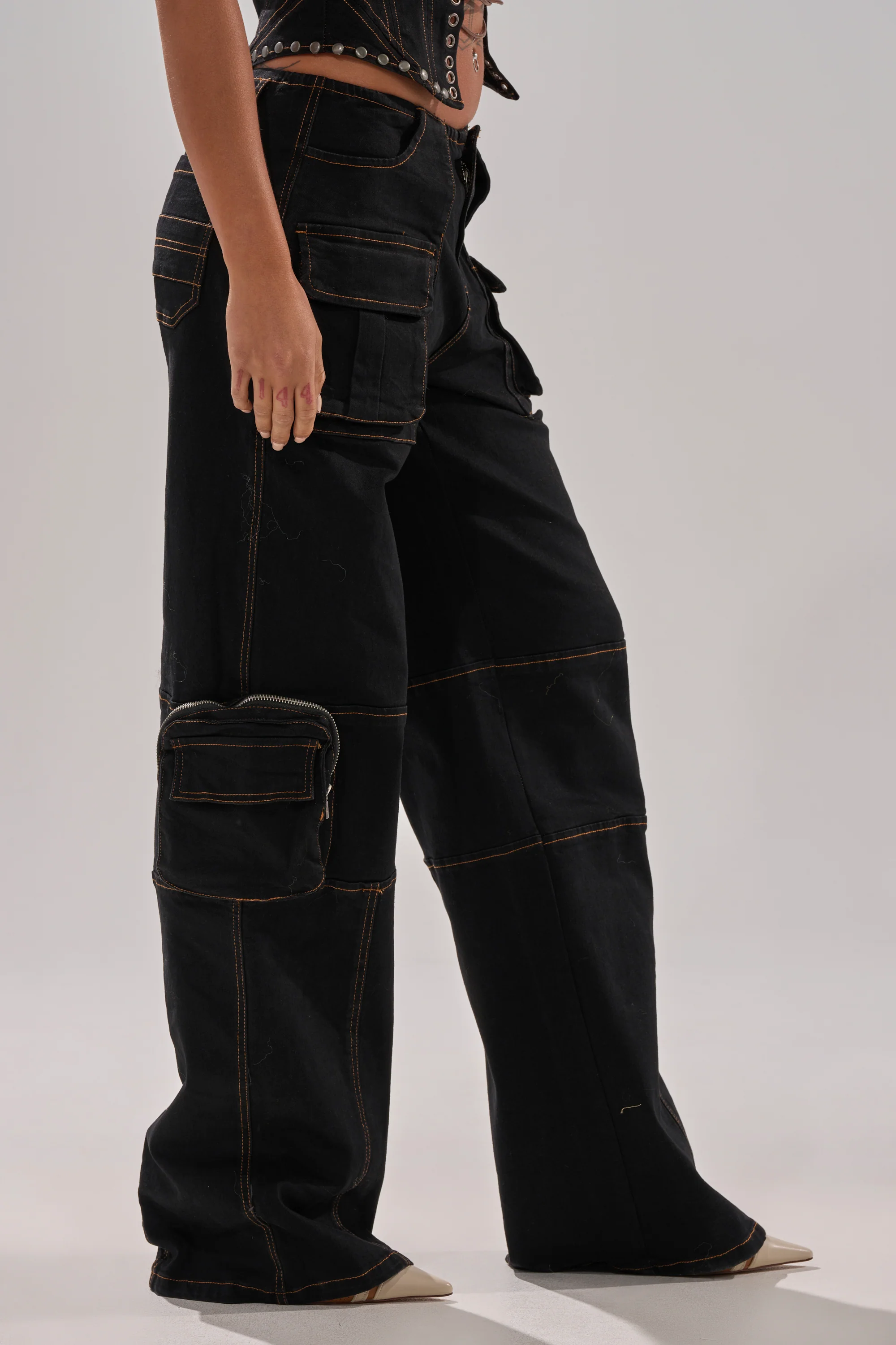 FEELING FRISKY CARGO DENIM PANT - Image 4