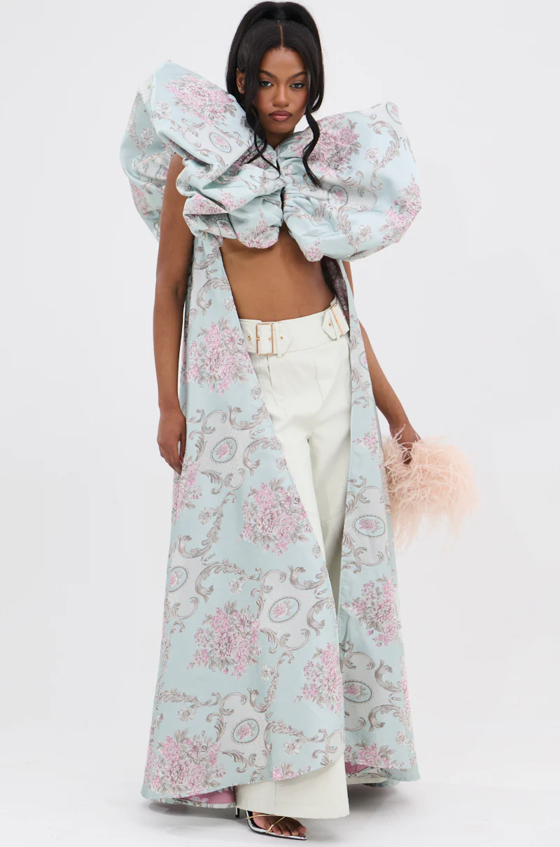 FEELING HEAVENLY BROCADE SHORT SLEEVE BLOUSE - Image 5