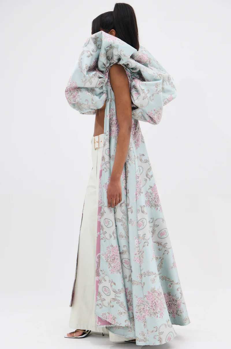 FEELING HEAVENLY BROCADE SHORT SLEEVE BLOUSE - Image 6
