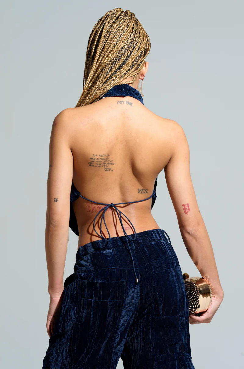 FEELING TEMPTED HALTER NECK TIE BACK TOP - Image 3