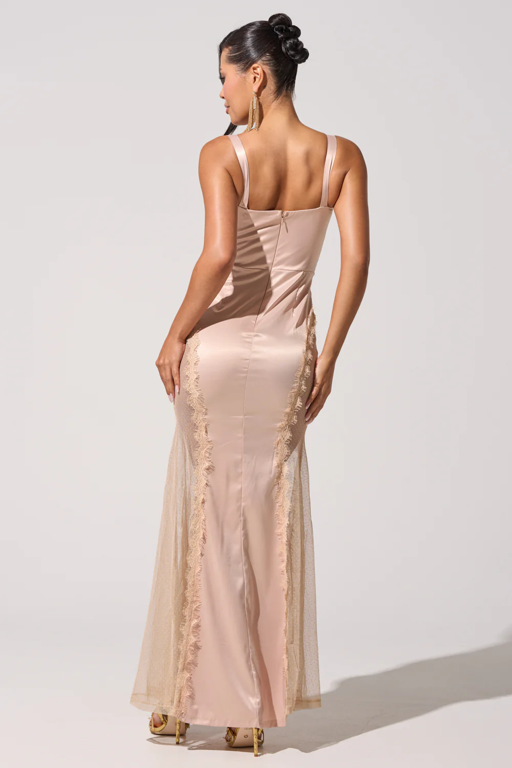 FIND ME AT MIDNIGHT SATIN MAXI DRESS IN BLUSH - Image 7
