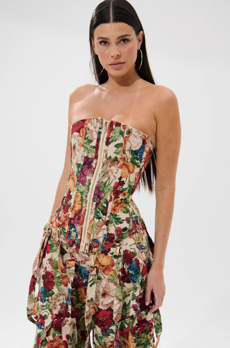 FLORAL FOR DAYS BROCADE CORSET