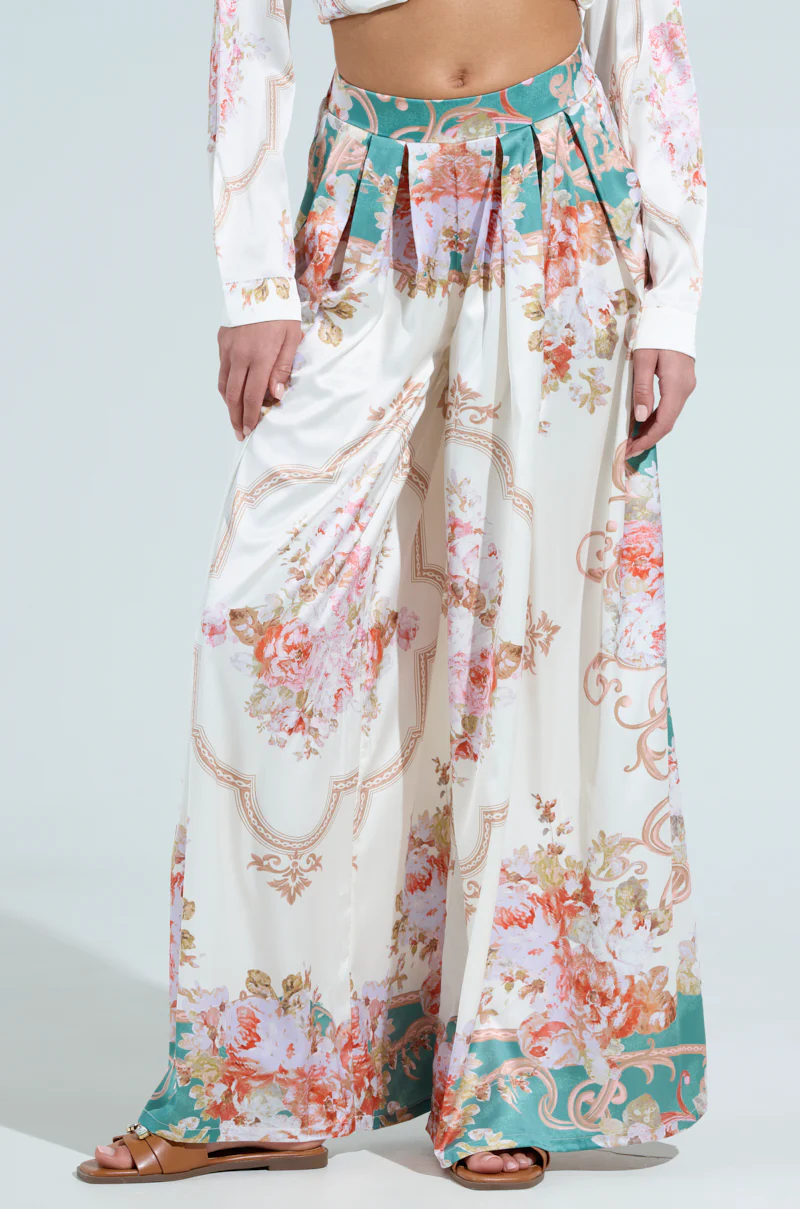 FLORAL GARDEN SATIN PALAZZO PANT - Image 3