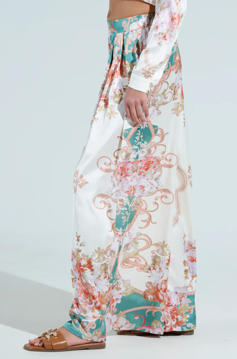 FLORAL GARDEN SATIN PALAZZO PANT - Image 4