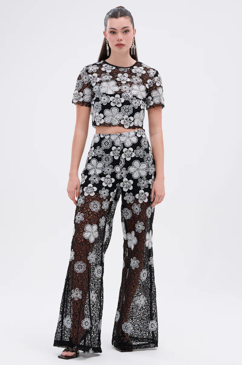 FLORAL SEQUIN MESH PANT - Image 5