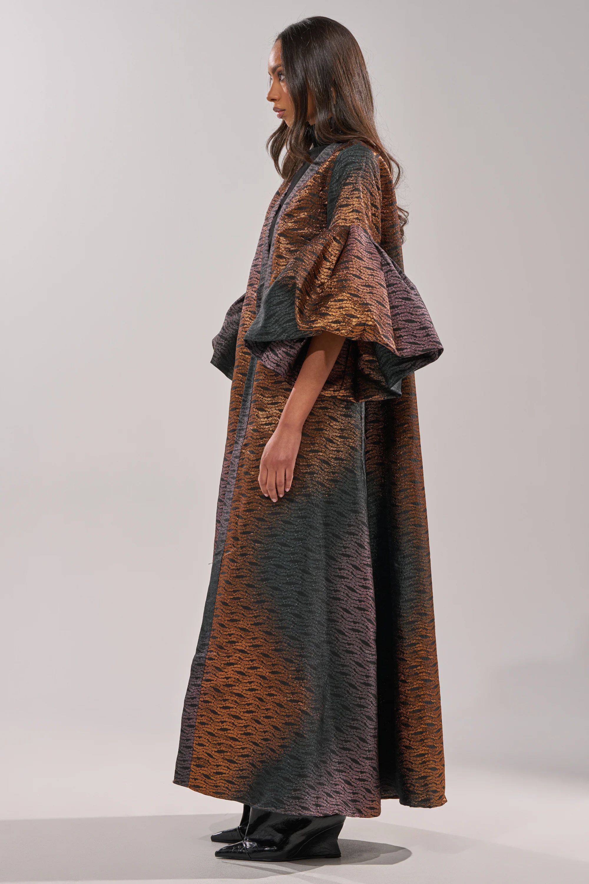 FLORENCE BROCADE PUFF SLEEVE DUSTER - Image 8