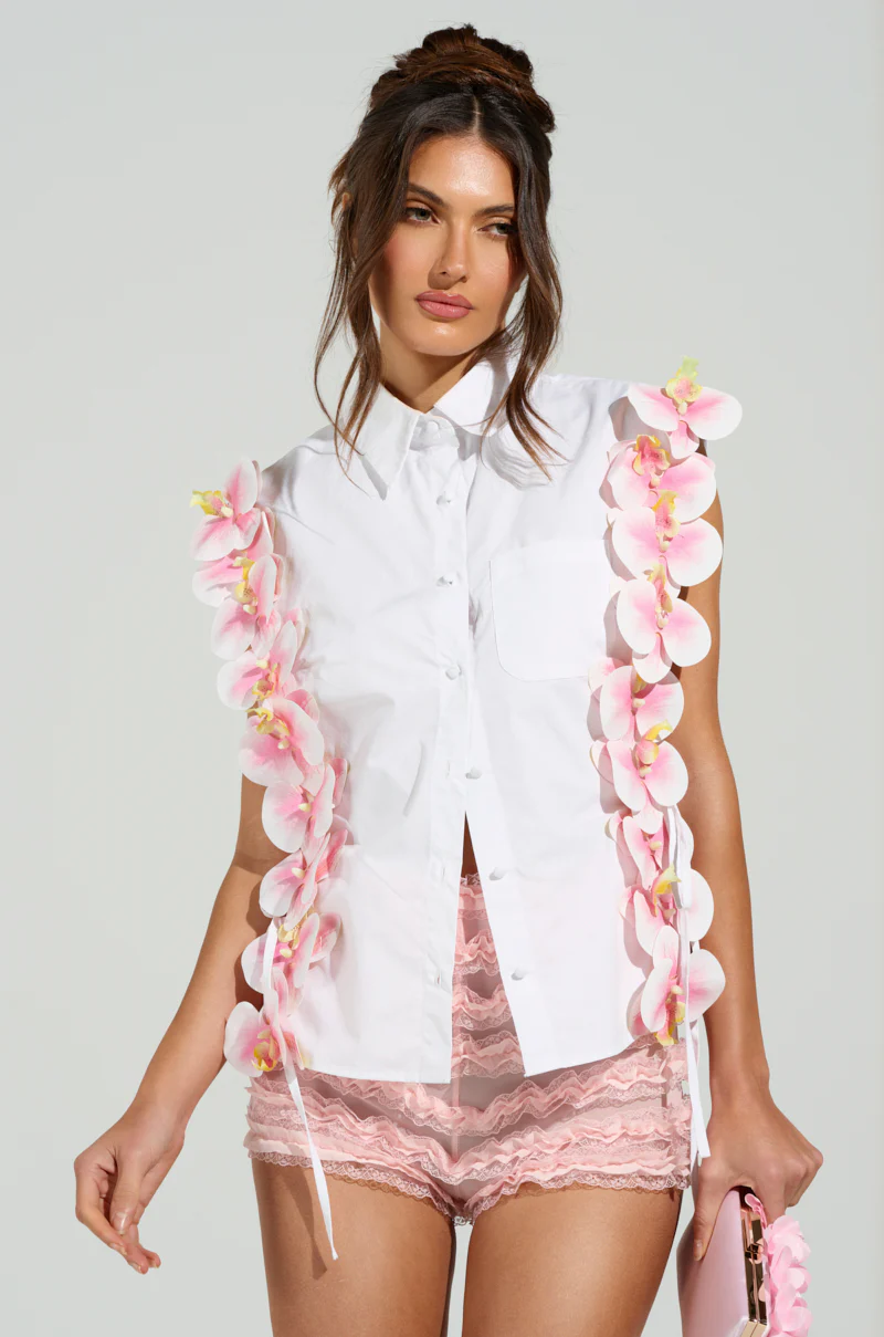 FLOWER POWER BUTTON DOWN TOP - Image 3