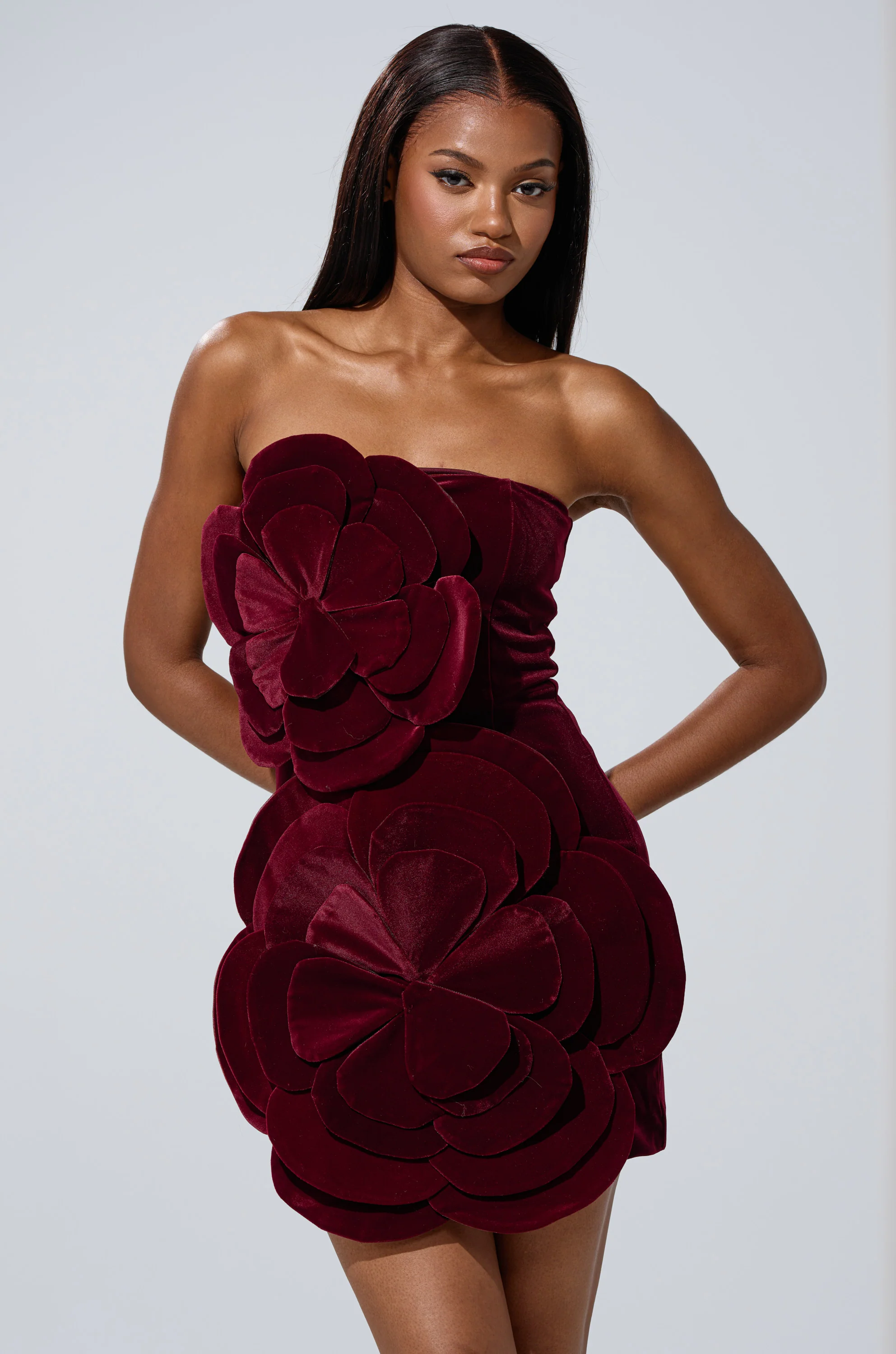 FLOWER POWER VELVET MINI DRESS - Image 3
