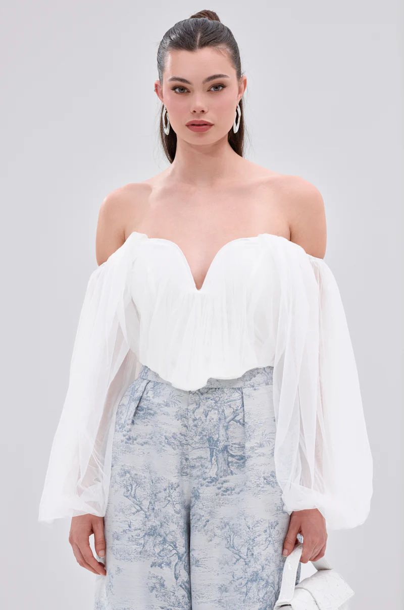 FLY WITH ME CORSET TOP IN WHITE