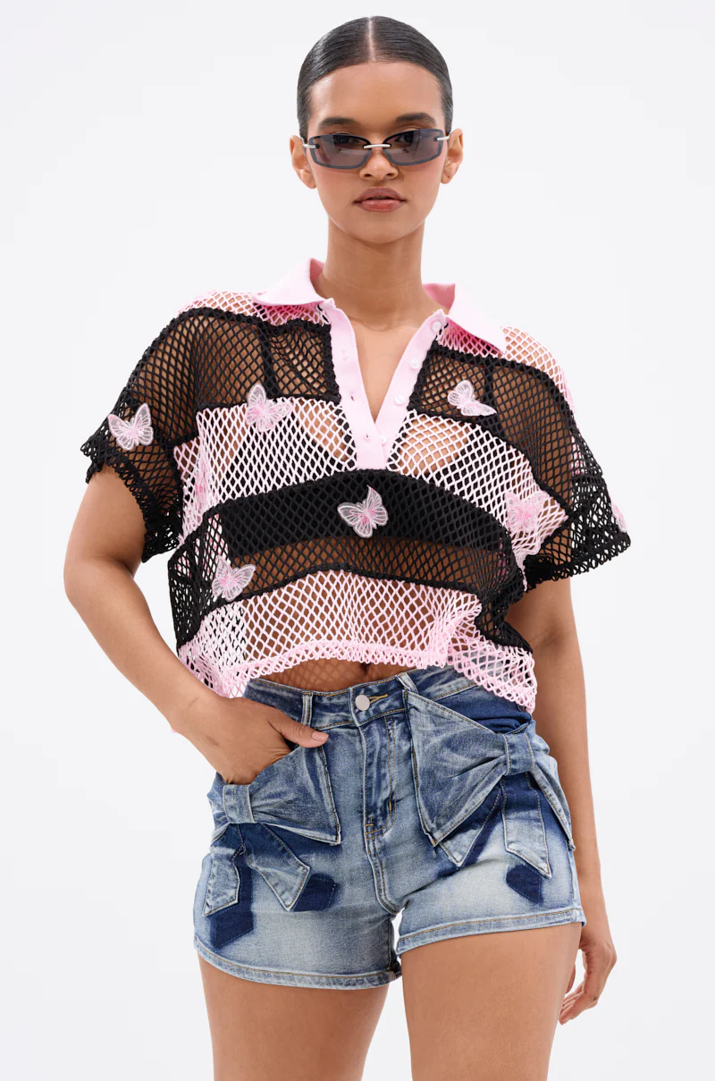 FLY WITH ME STRIPE OVERSIZED TEE