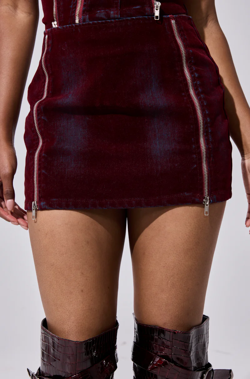 FOLD OVER ZIP MINI SKIRT - Image 9