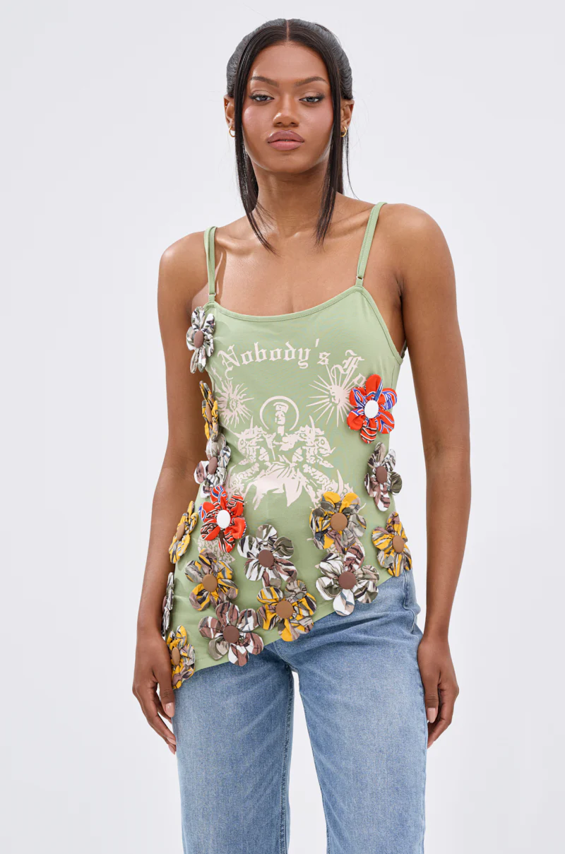 FOR THE FREE FLORAL EMBELLISHED TOP - Image 2