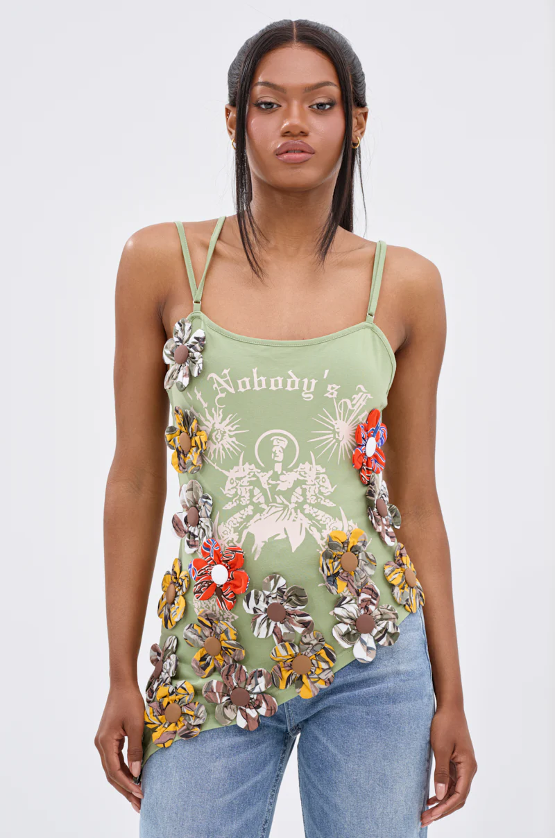 FOR THE FREE FLORAL EMBELLISHED TOP - Image 4