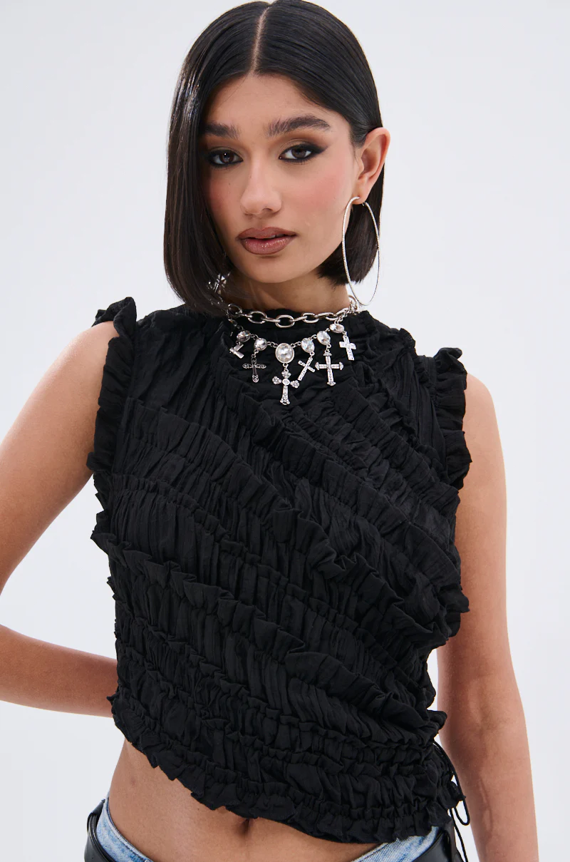 FOREVER AND EVER SLINKY TOP WITH LACE UP BACK - Image 3