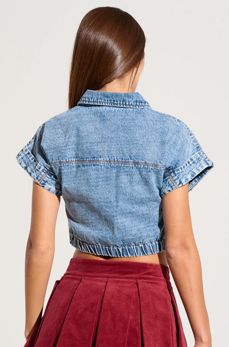 FOREVER THAT GIRL DENIM BUTTON UP SHIRT - Image 4
